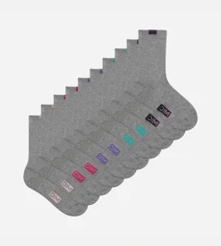 Lot de 5 paires de chaussettes femme coton mélangé Gris Clair ECODIM