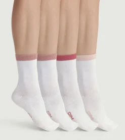 Lot de 4 paires de chaussettes femme Blanc EcoDim Mode