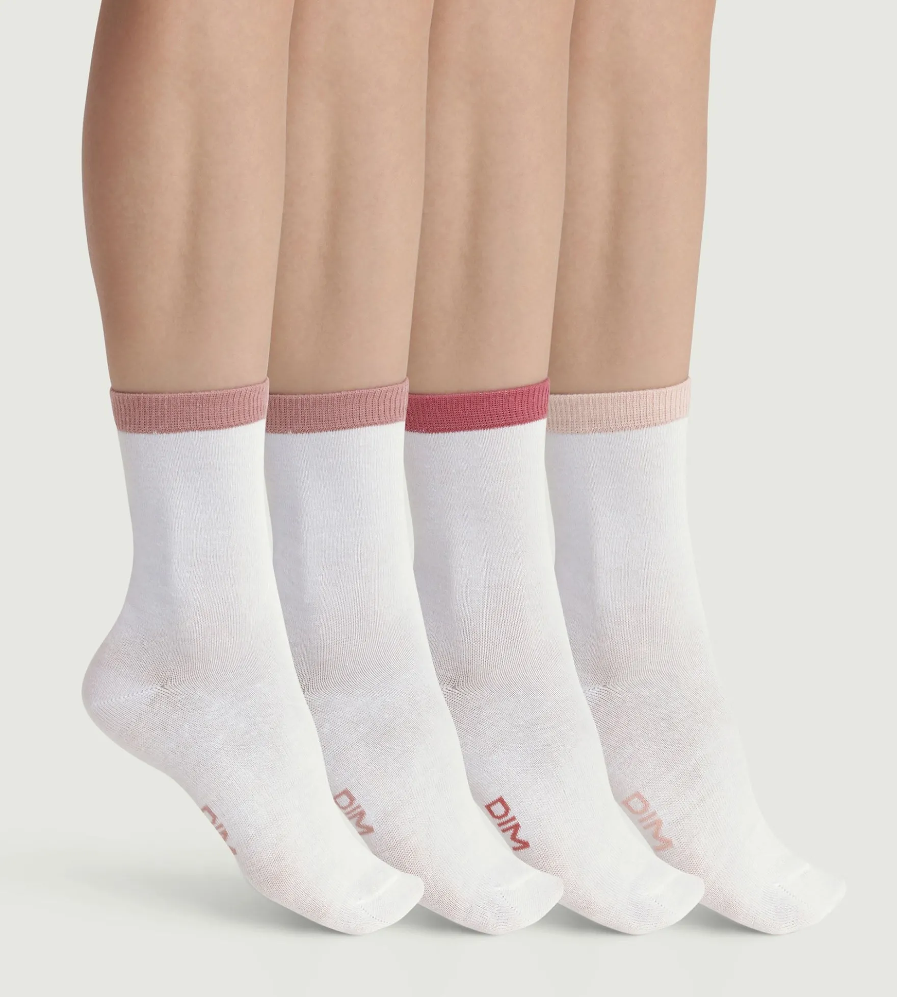 Lot de 4 paires de chaussettes femme Blanc EcoDim Mode