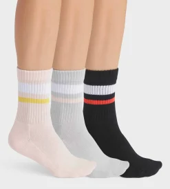Lot de 3 paires de chaussettes femme en coton Rose Gris EcoDim Sport