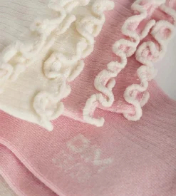 Lot de 2 paires de chaussettes femme à volants Rose Ivoire Dim Modal