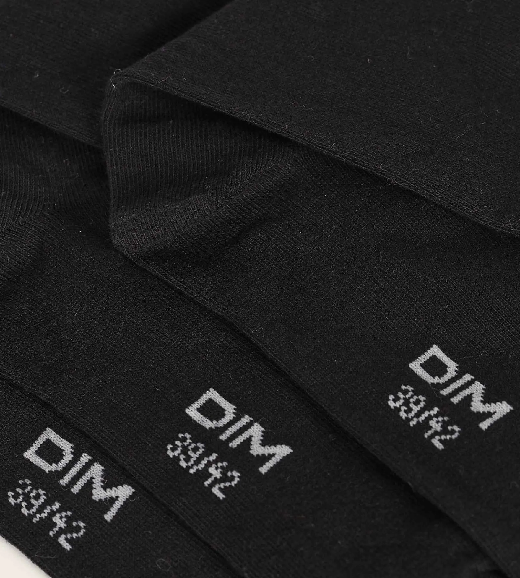Lot de 3 paires de chaussettes homme Noir Dim Coton Confort
