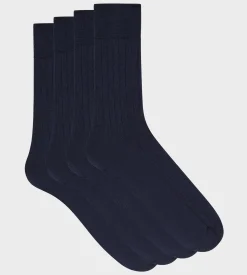 Lot de 2 paires de chaussettes homme Bleu Marine en fil d’Écosse Dim