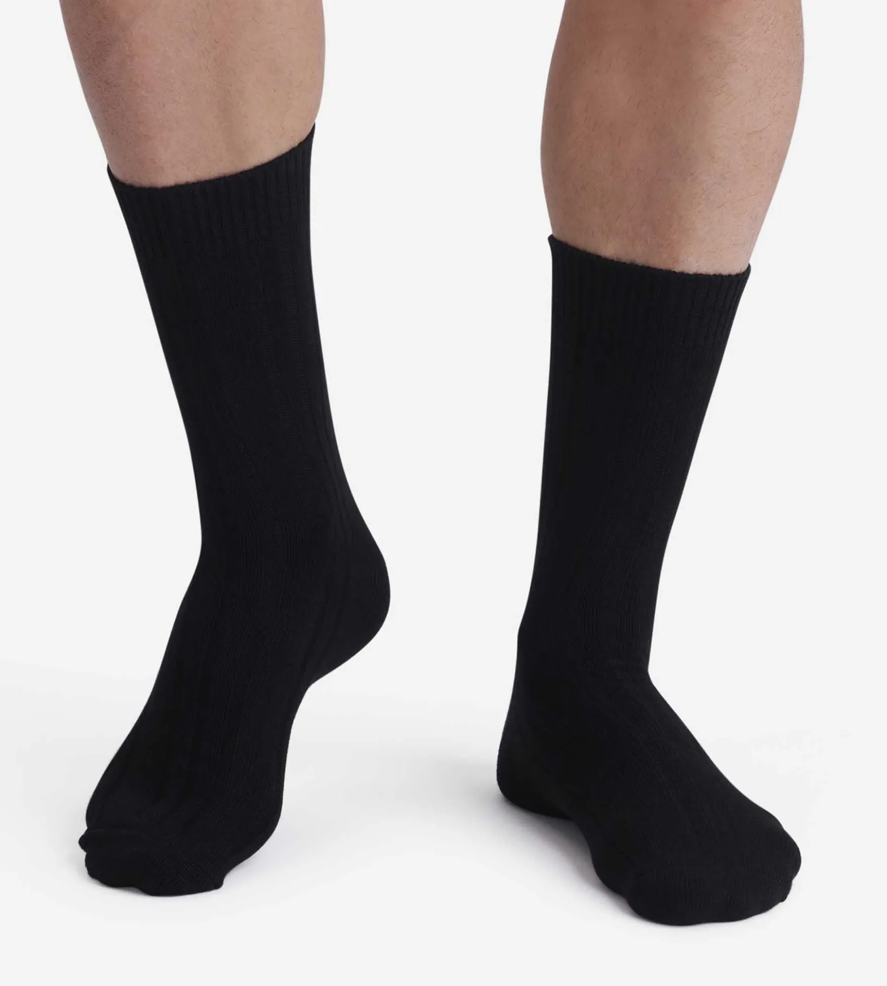 Lot de 2 paires de chaussettes homme Noir Bambou