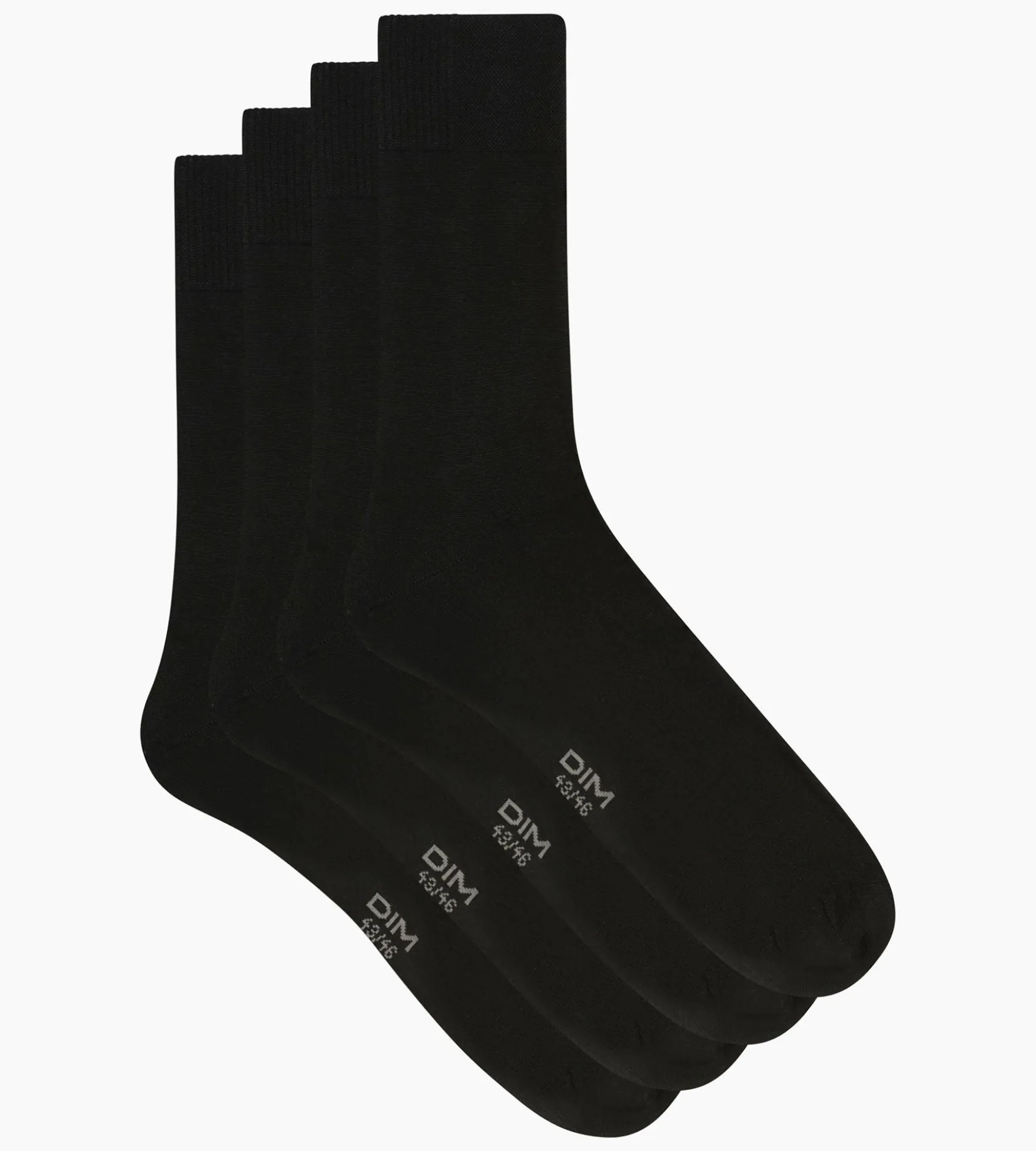 Lot de 2 paires de chaussettes homme Noir Dim Bambou