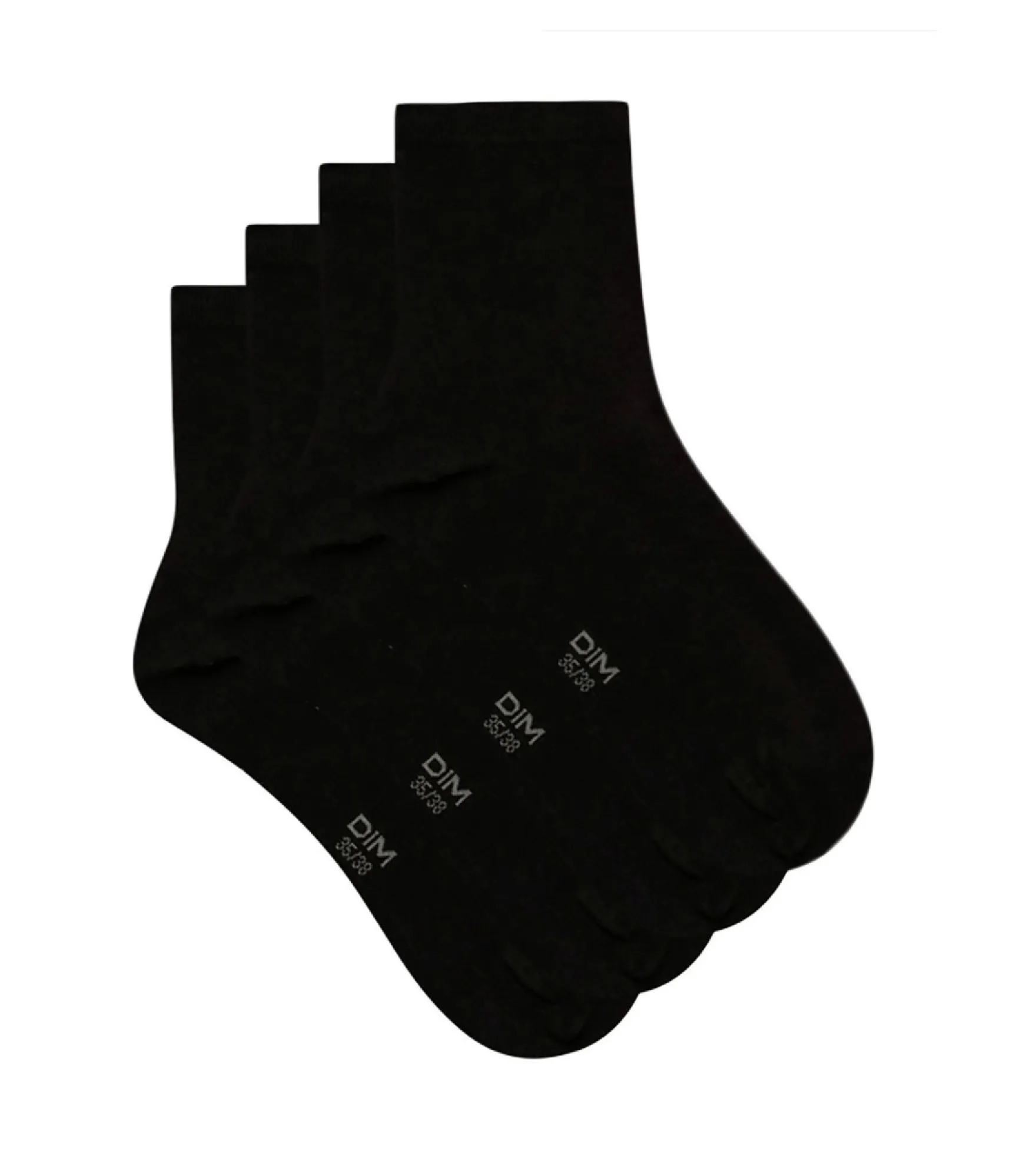 Lot de 2 paires de chaussettes noires Femme Pur Coton