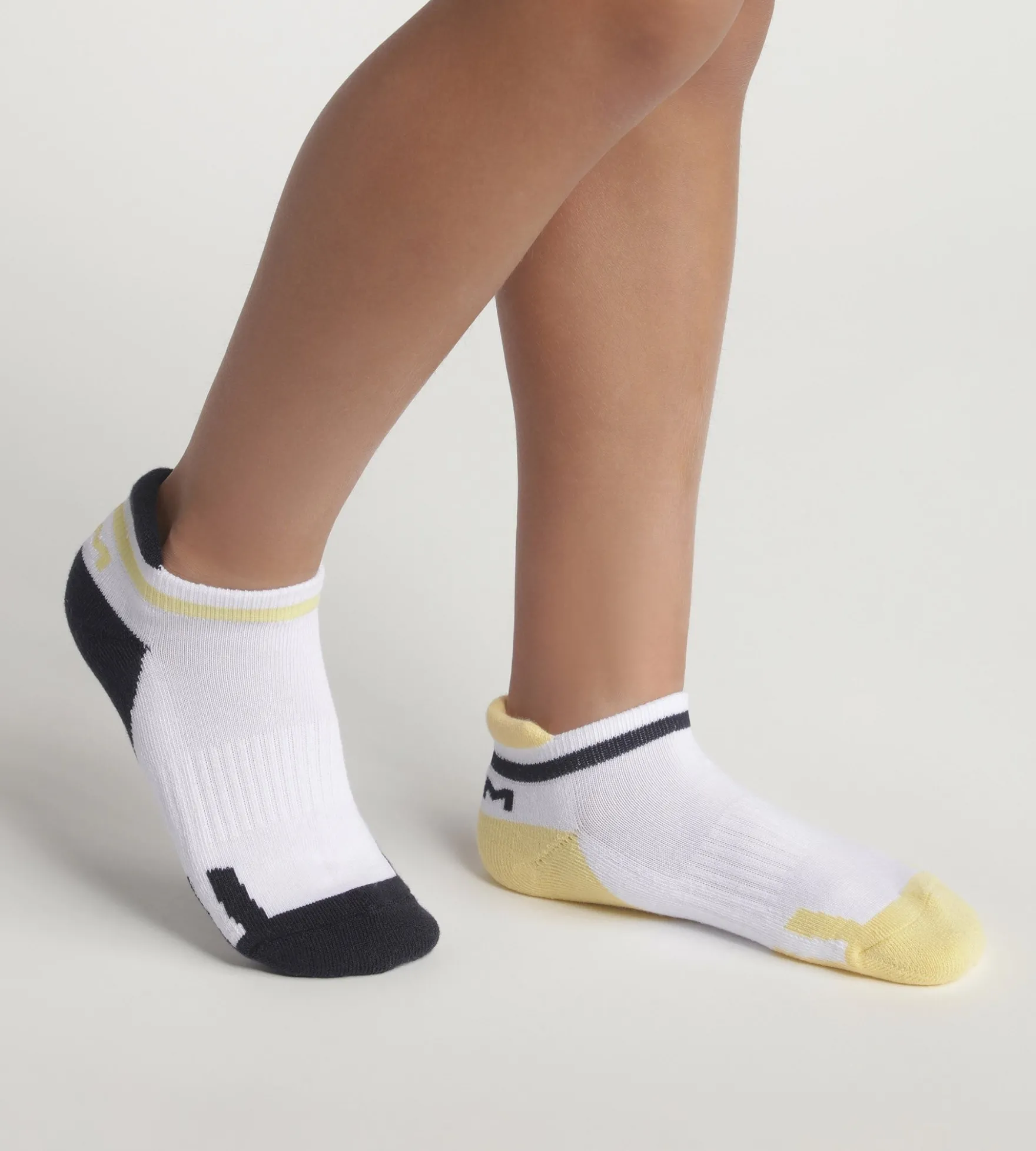 Lot de 2 paires de chaussettes unisexe retro Marine Jaune Dim Sport