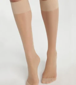 Lot de 2 paires de mi-bas en voile Lycra renforcé Beige Ultra Resist