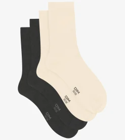 Lot de 2 paires de mi-chaussettes femme en coton Ivoire Dim