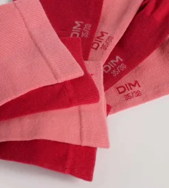 Lot de 2 paires de mi-chaussettes femme en coton Rose Dim