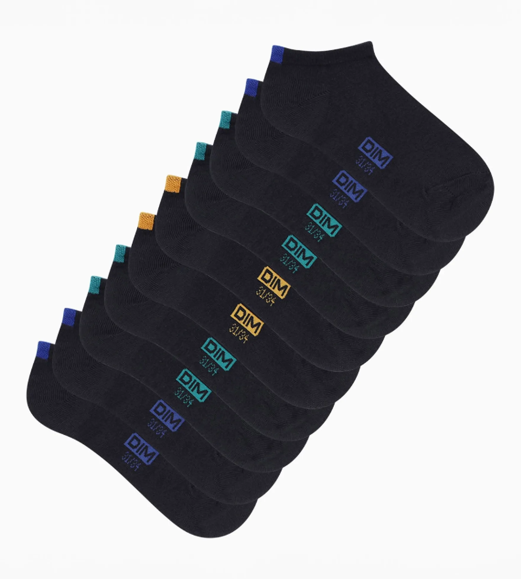Lot de 5 paires de socquettes enfant en coton Bleu Marine Écodim