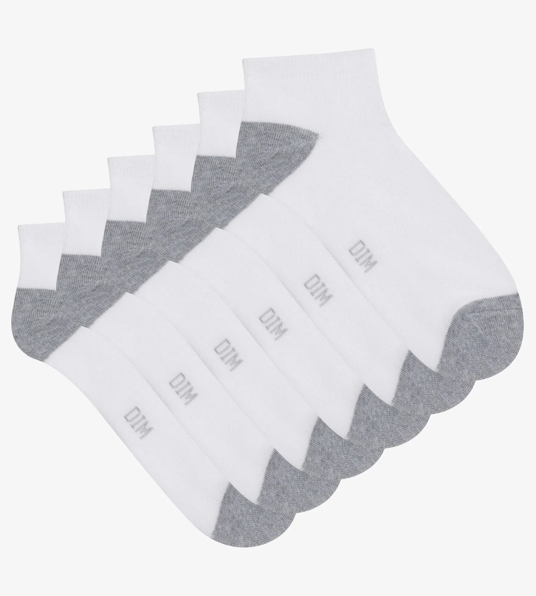 Lot de 3 paires de socquettes femme en coton Blanc Gris EcoDim Sport