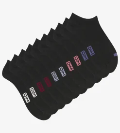 Lot de 5 paires de socquettes femme en coton Noir à pastilles EcoDim