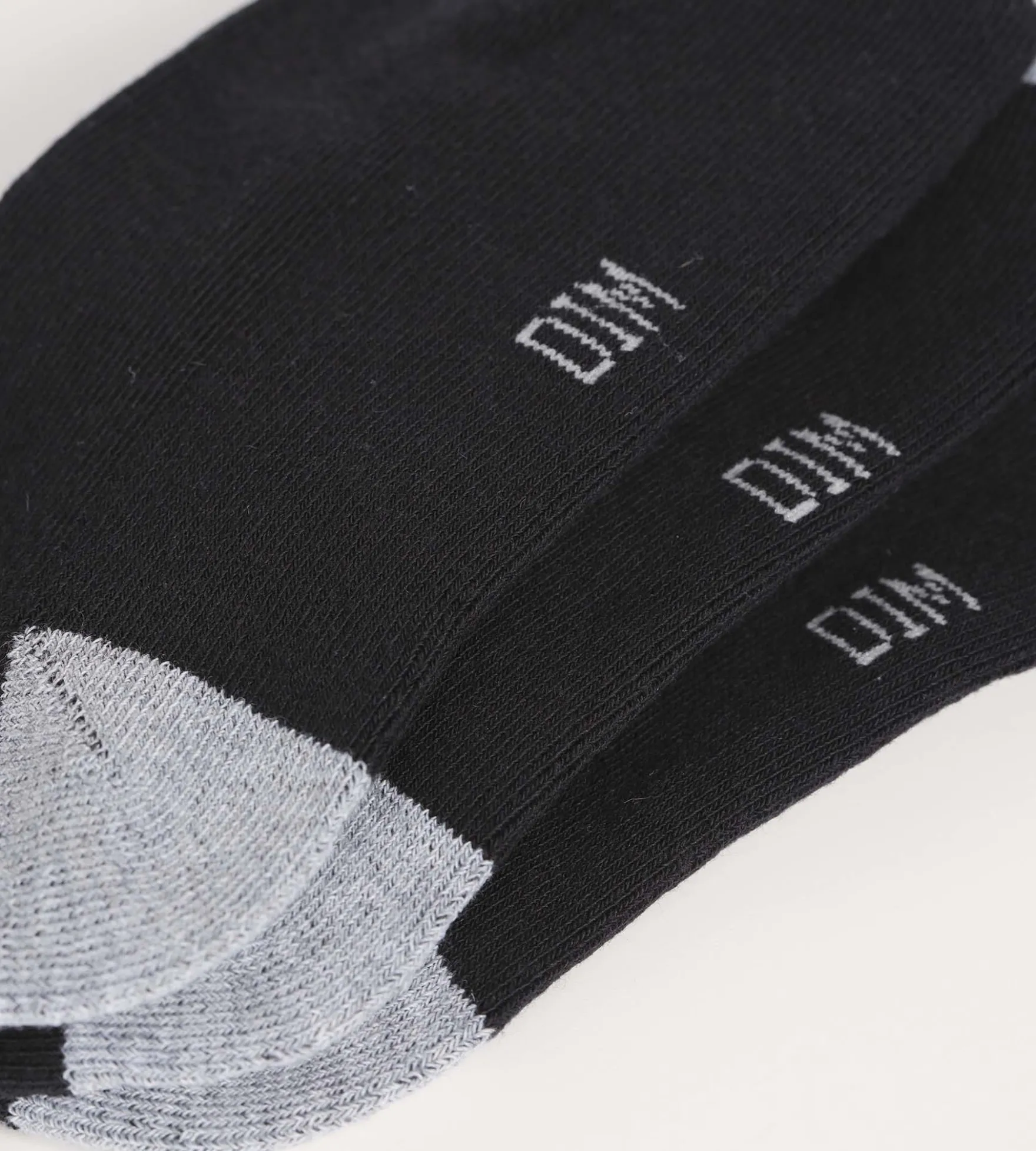 Lot de 3 paires de socquettes femme en coton Noir et Gris EcoDim Sport