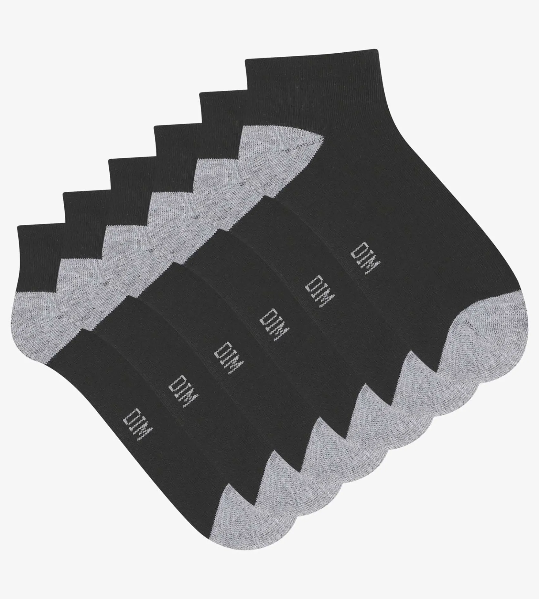 Lot de 3 paires de socquettes femme en coton Noir et Gris EcoDim Sport