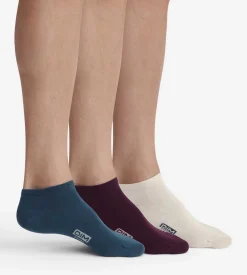 Lot de 3 paires de socquettes homme Bleu Violet Coton