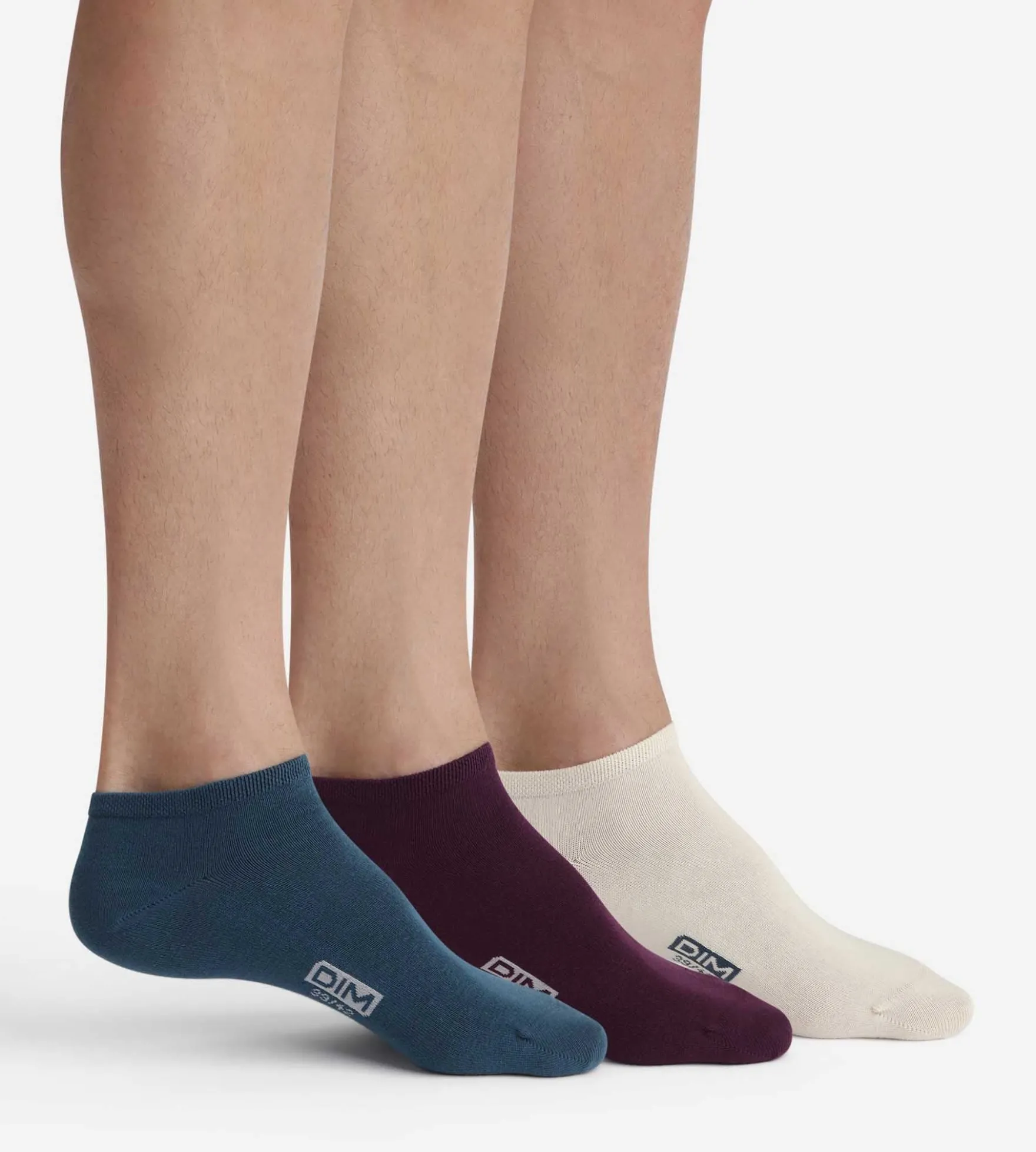 Lot de 3 paires de socquettes homme Bleu Violet Coton
