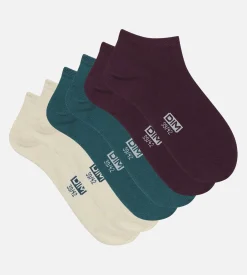Lot de 3 paires de socquettes homme Bleu Violet Coton