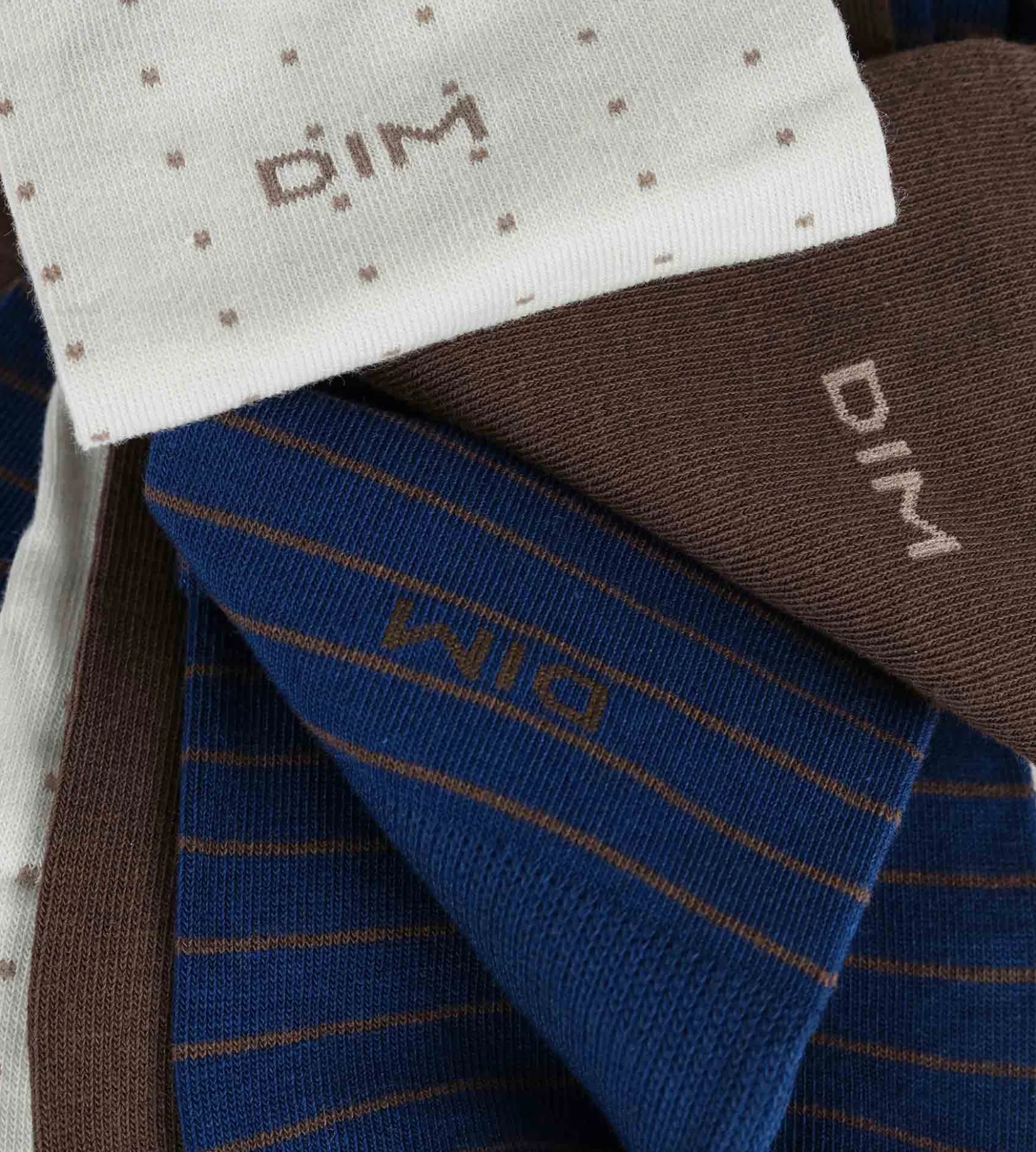 Lot de 3 paires de socquettes homme Bleu Ebene Gris Coton Style
