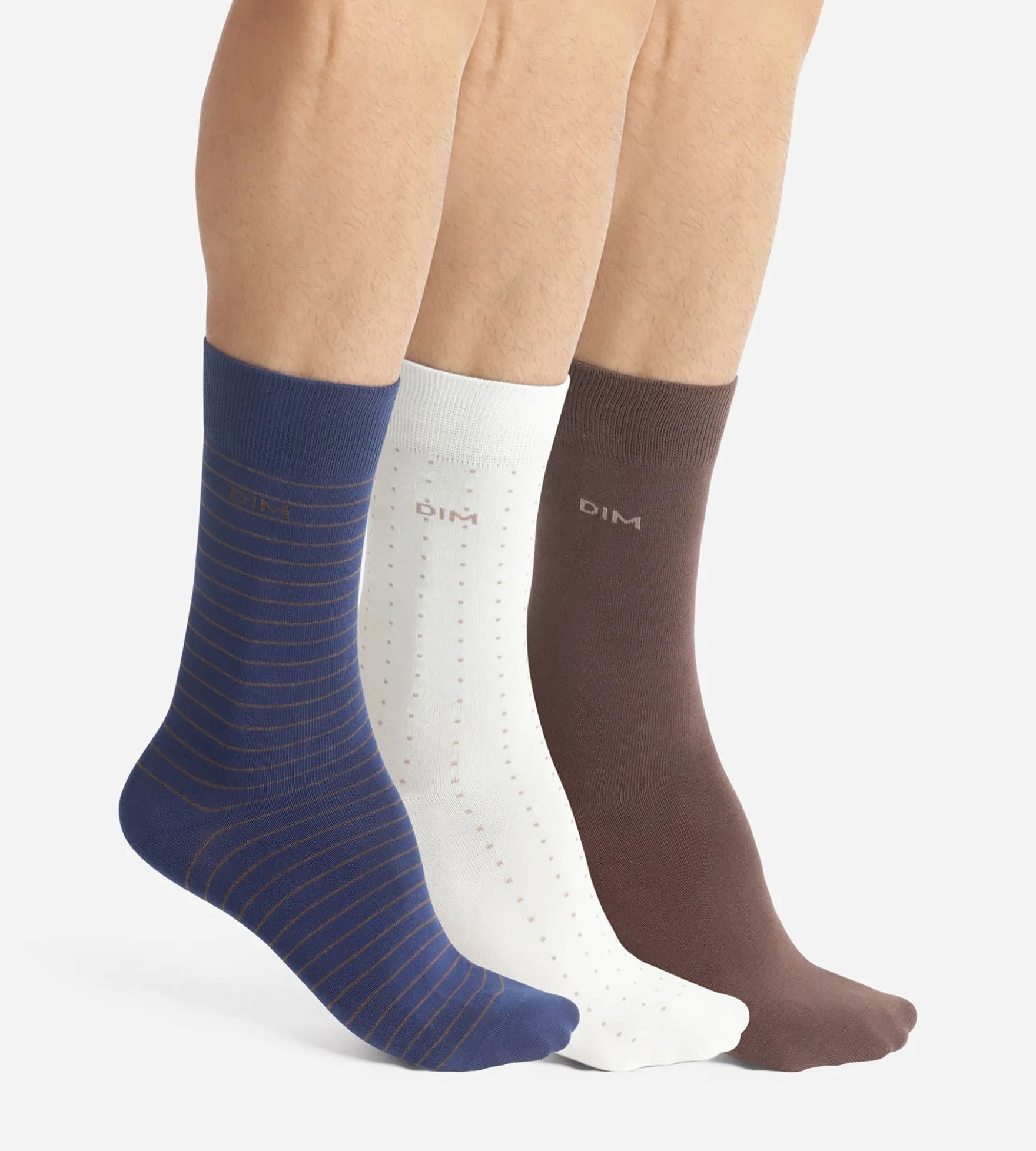 Lot de 3 paires de socquettes homme Bleu Ebene Gris Coton Style