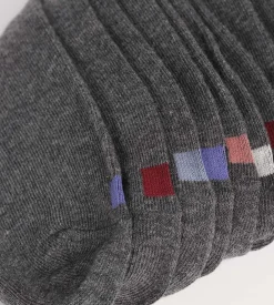 Lot de 5 paires de socquettes homme en coton Gris à vignettes EcoDim