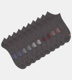 Lot de 5 paires de socquettes homme en coton Gris à vignettes EcoDim