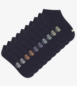 Lot de 5 paires de socquettes unisexes coton Marine à vignettes EcoDim