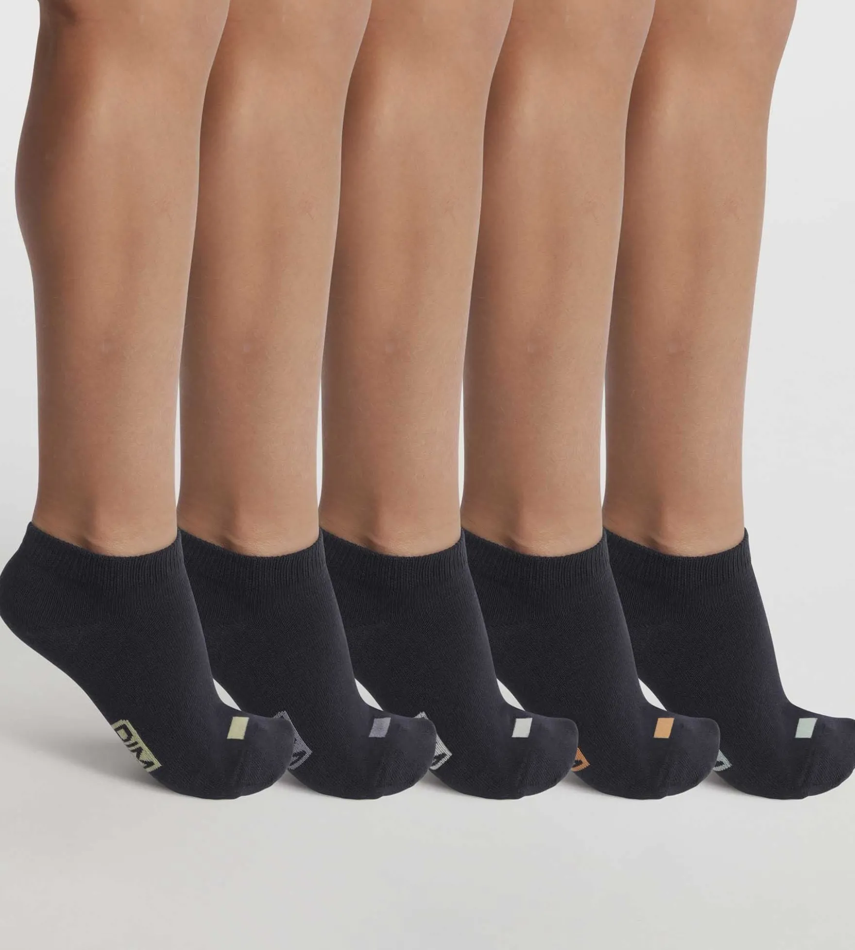 Lot de 5 paires de socquettes unisexes coton Marine à vignettes EcoDim