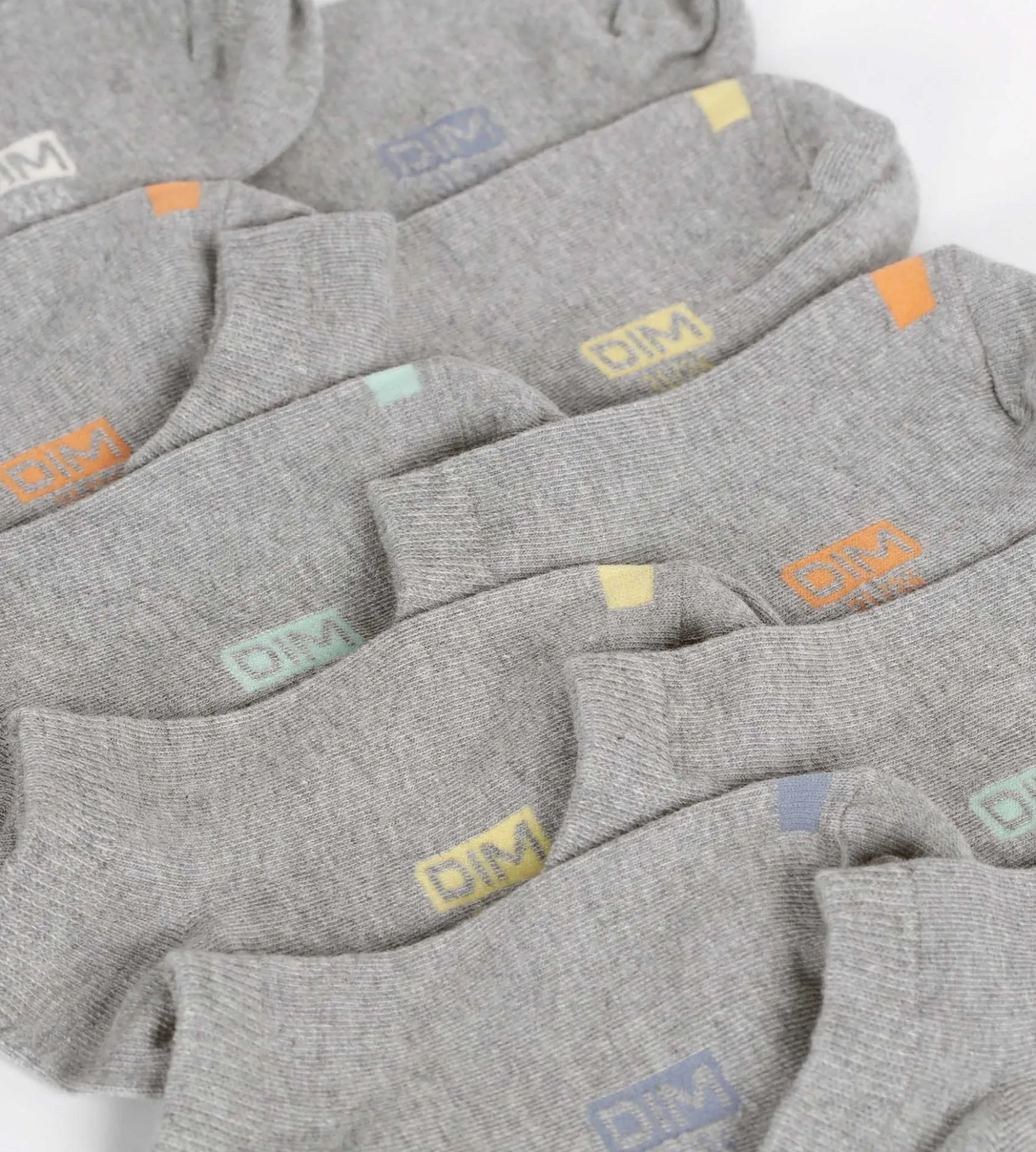 Lot de 5 paires de socquettes unisexes coton Gris à vignettes EcoDim