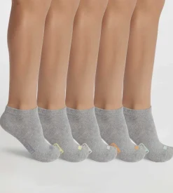 Lot de 5 paires de socquettes unisexes coton Gris à vignettes EcoDim