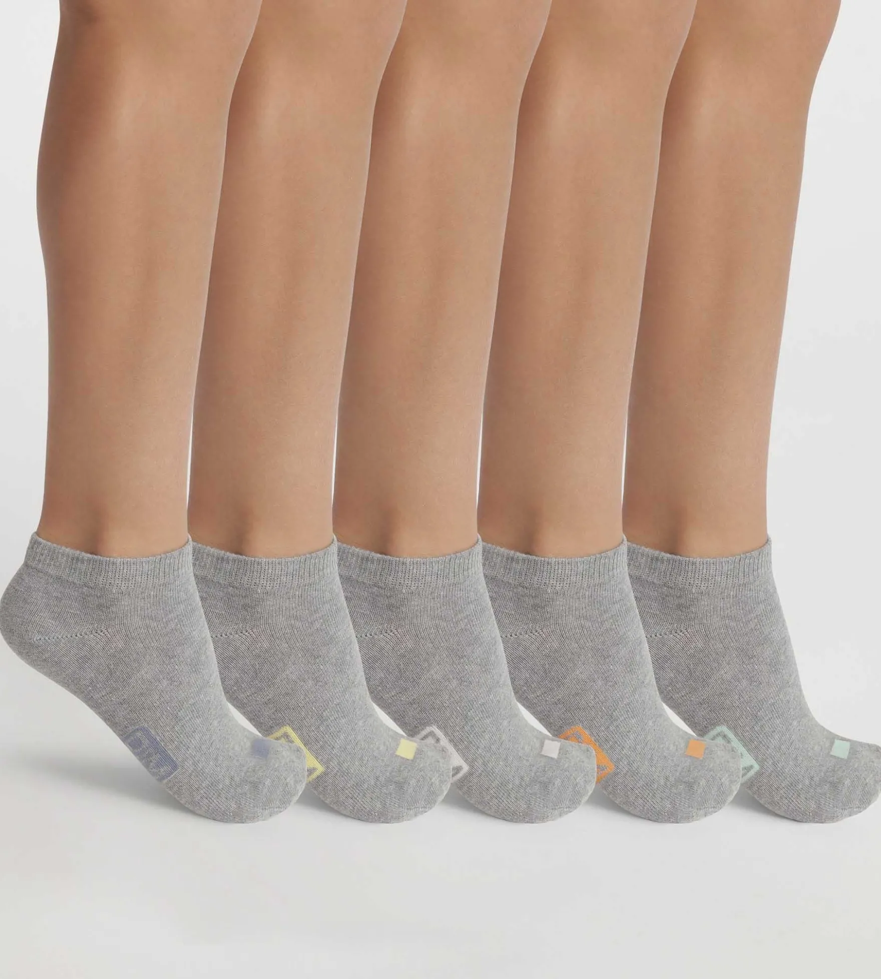 Lot de 5 paires de socquettes unisexes coton Gris à vignettes EcoDim