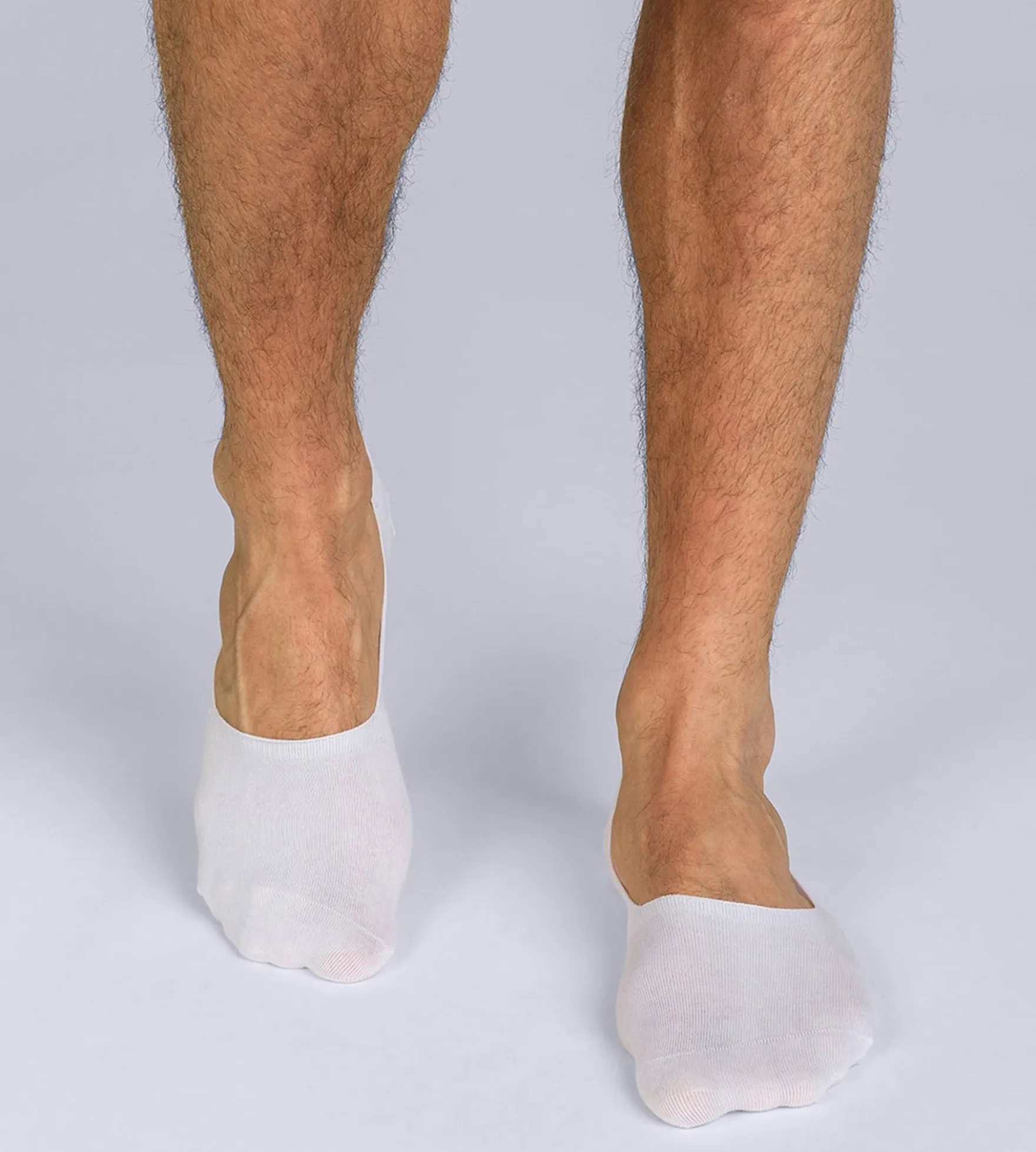 Lot de 2 protège-pieds blanc Homme Basic Coton