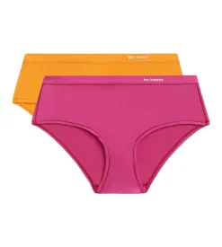 Lot de 2 shorties femme en coton et nylon Fuchsia Jaune Oh My Dim’s