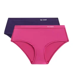 Lot de 2 shorties femme en microfibre Fuchsia et Violet Oh My Dim’s