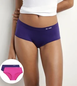 Lot de 2 shorties femme en microfibre Fuchsia et Violet Oh My Dim’s