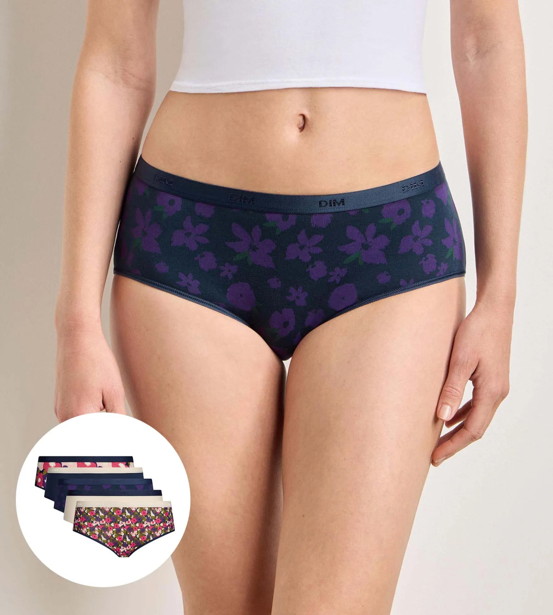 Lot de 5 shortys éclat floral Les Pockets Coton