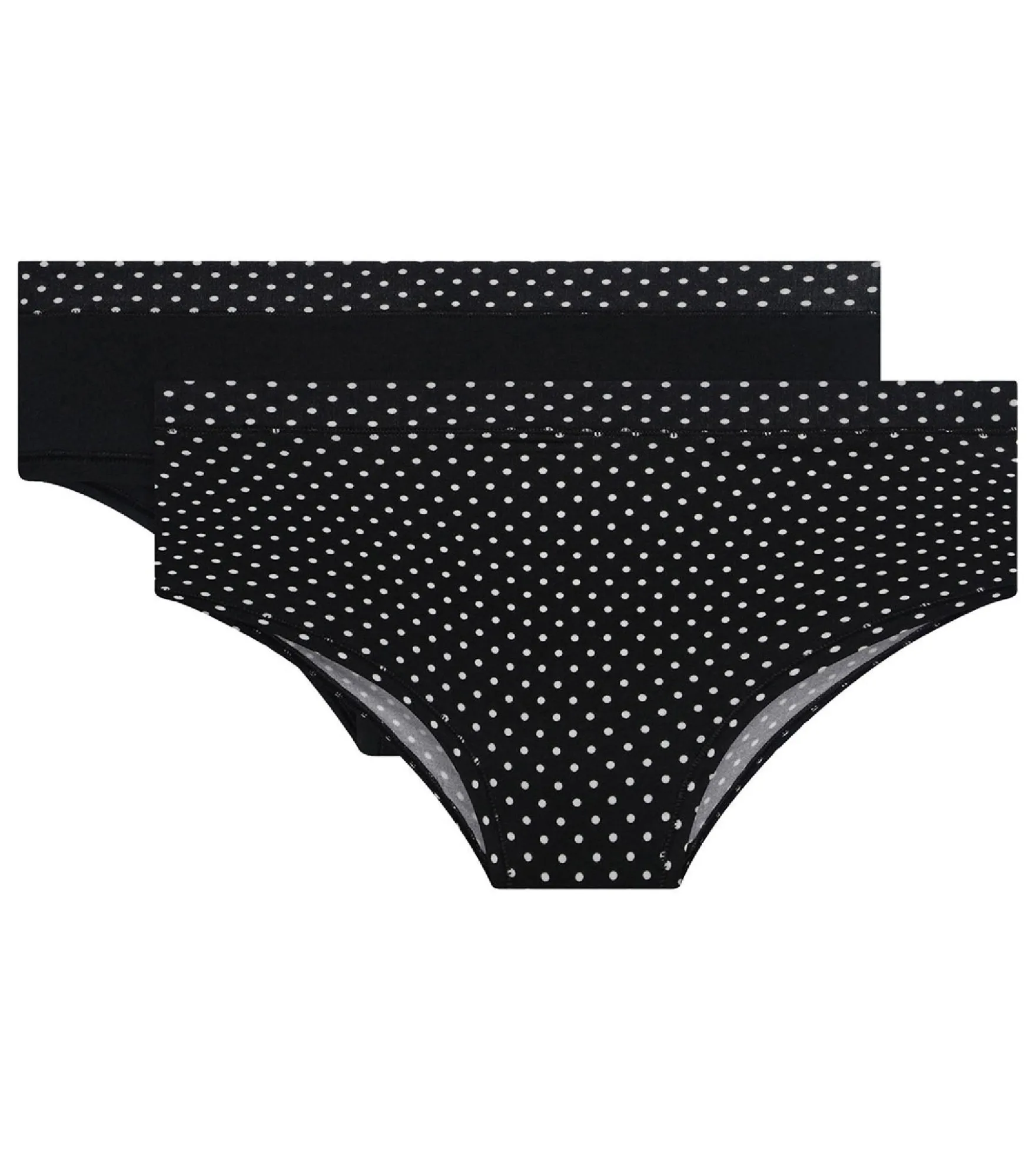 Lot de 2 Shortys Femme Noir Pois et Noir pour femme Body Mouv