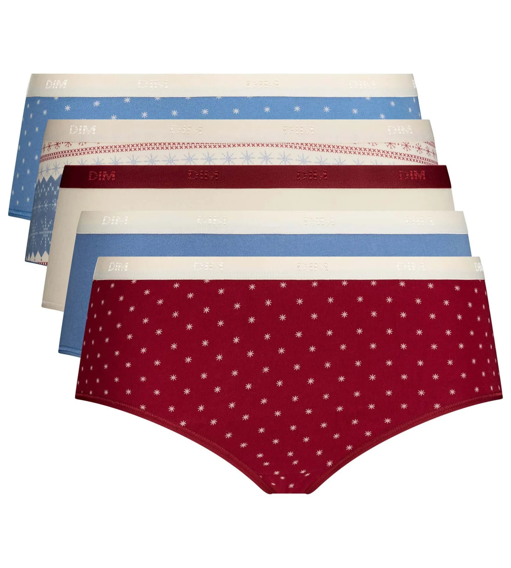 Lot de 5 shortys neige brune Les Pockets Coton