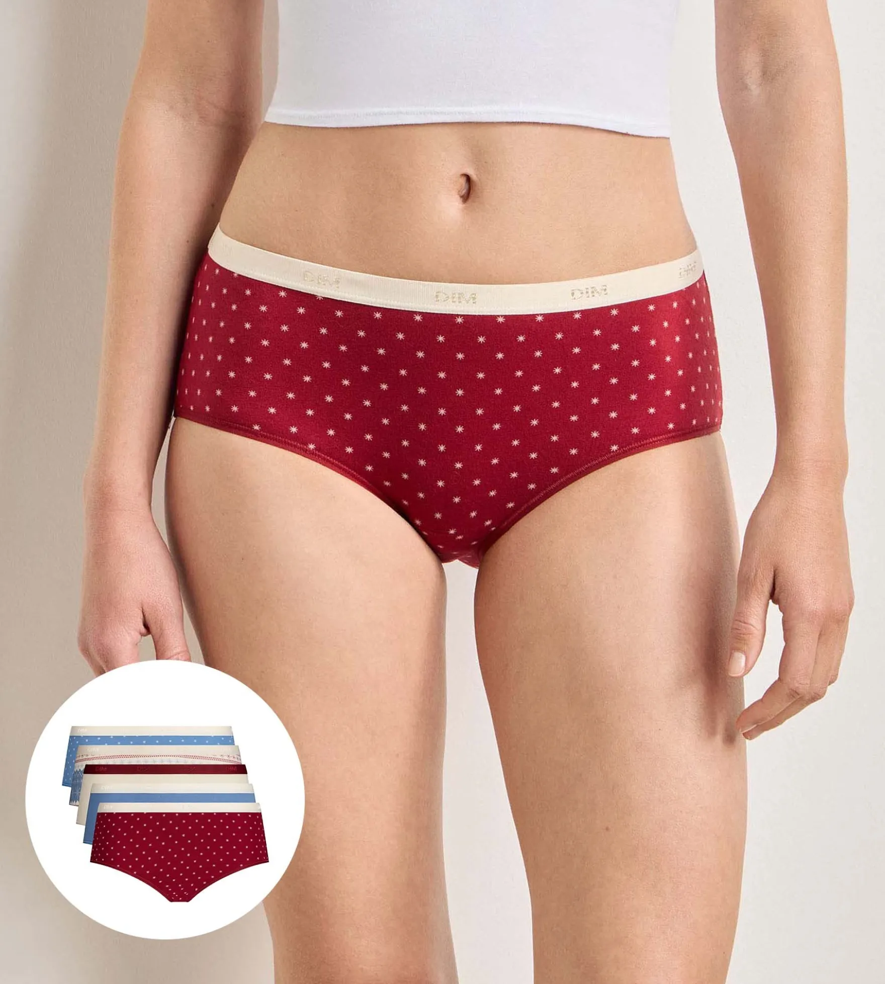 Lot de 5 shortys neige brune Les Pockets Coton