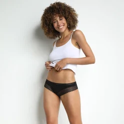 Lot de 2 shortys noir et blanc Sexy Fashion coton dentelle
