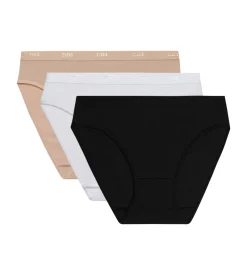 Lot de 3 slips blanc/peau/noir Les Pockets Coton