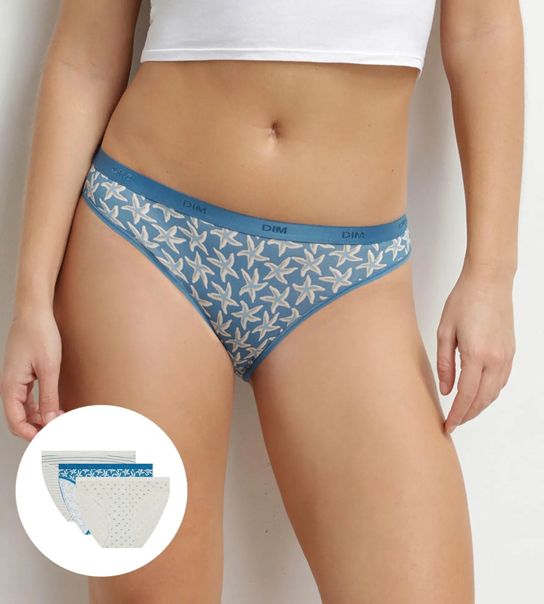 Lot de 3 slips femme coton stretch motif marin Les Pockets
