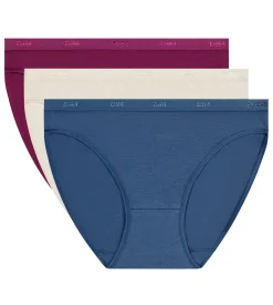 Lot de 3 slips femme coton stretch Cendre Crème Les Pockets Ecodim