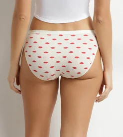 Lot de 5 slips femme coton stretch motif cœur Les Pockets