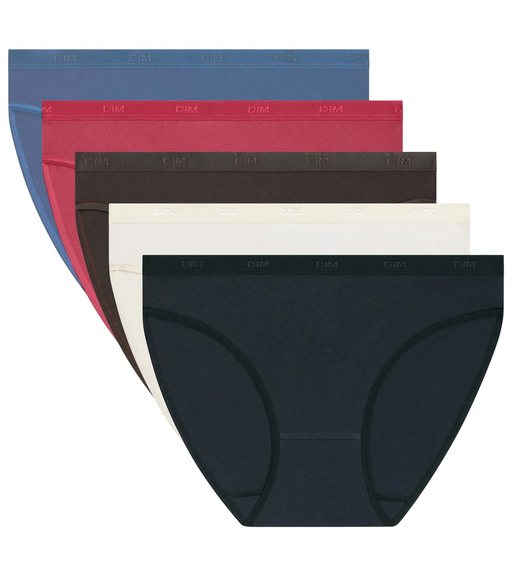 Lot de 5 slips femme coton stretch Rouge Les Pockets Ecodim
