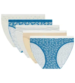 Lot de 5 slips femme coton stretch motif marin Les Pockets