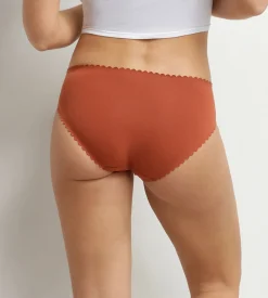 Lot de 2 slips femme coton stretch Blanc Brun Body Touch