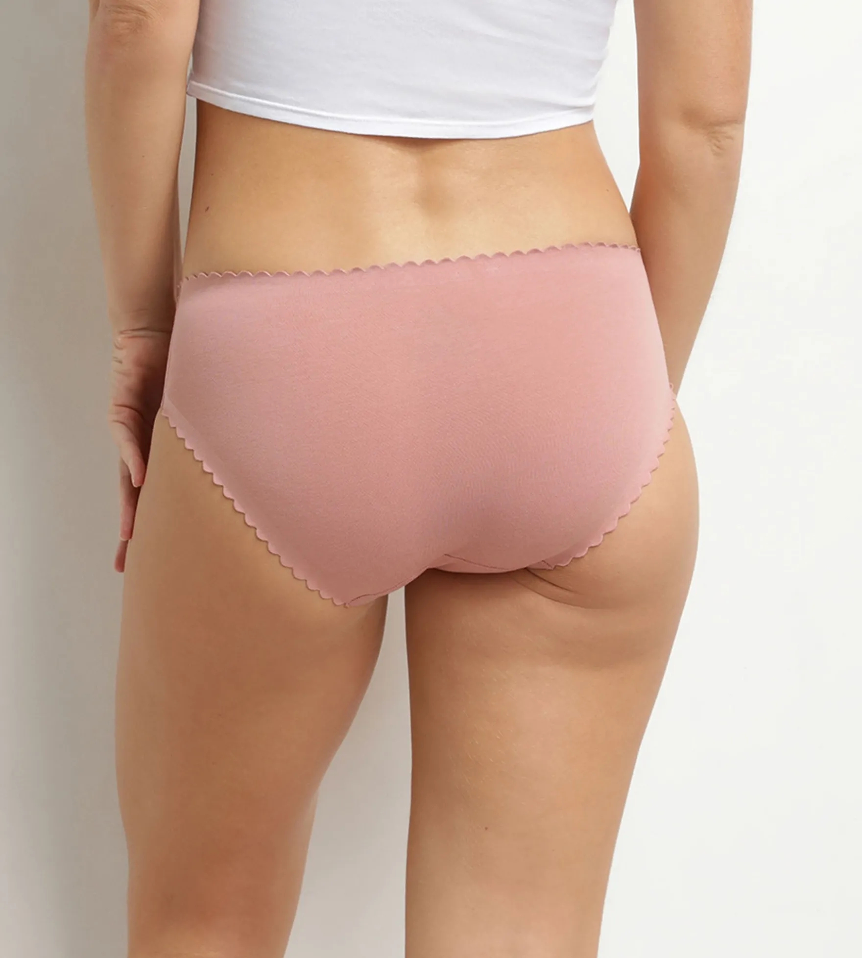 Lot de 2 slips femme coton stretch Marron Rose Body Touch