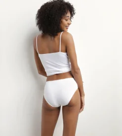 Lot de 2 slips femme en coton stretch Blanc et Gris Body Touch Easy