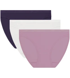 Lot de 3 slips femme Violet, Blanc Les Pockets Ecodim